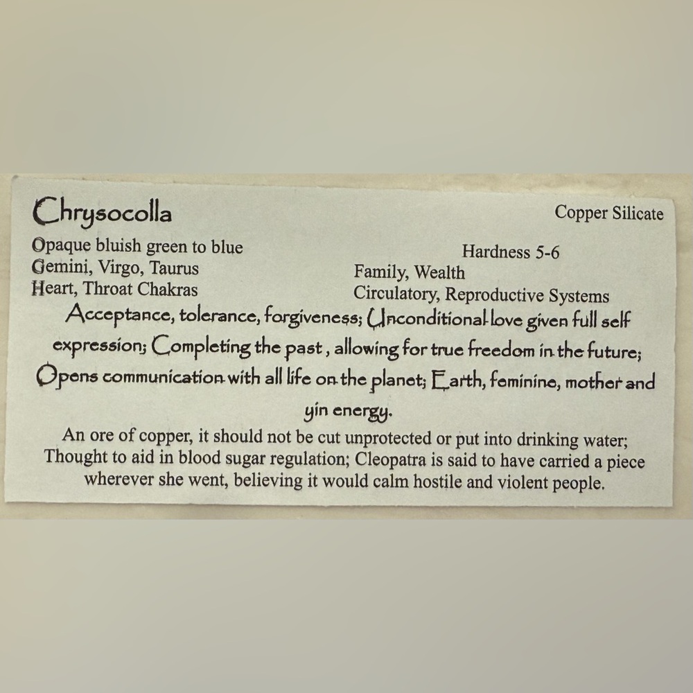 Size 7 Chrysocolla in a Silver Metal ring Setting - One of a Kind Handcrafted - Picture 9 of 9